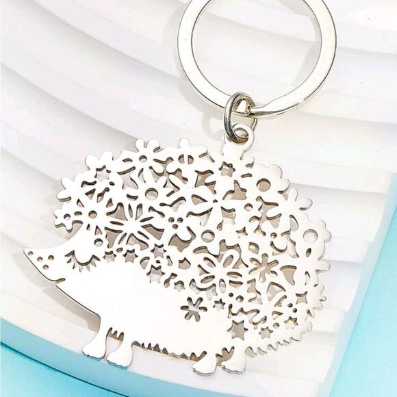 Hedgehog Charm Keychain - Picture 2 of 3